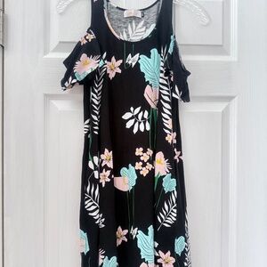 Fighting Eel Ava Sky black cold shoulder dress cannes sz XS